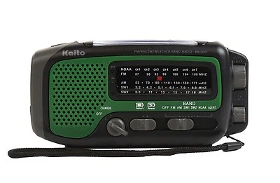 Used Kaito KA350 Solar Crank AM FM Shortwave Weather Radio with Alert - Image 1 of 4