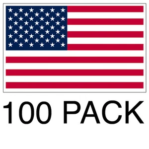 100 PACK of 3x5 Inch USA Flag  Sticker Decal American Window Car Boat Truck - Picture 1 of 1