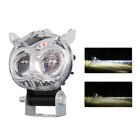 LED Lens Spotlight Dual Color White Yellow Light Owl Auxiliary Fog Lamp Double
