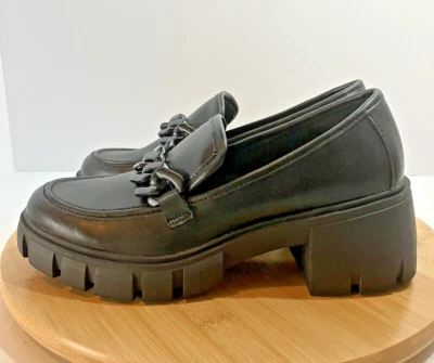 NUEVO MADDEN GIRL Hoxtonn Negro Suela PLATAFORMA Mocasines Gruesos Para Mujer Talla 7.5 M Foto 1 de 4