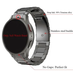 No Gaps Titanium Metal Strap Band for Samsung Galaxy Watch 6 40/44mm Classic 43 - Picture 1 of 16