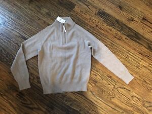JCrew Factory Crewcuts boy brown half zip pullover sweater, Size 10 A8983