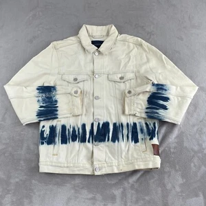 Scotch & Soda Trucker Jacket Men Large Off White Wash Organic Denim Designer - Picture 1 of 11