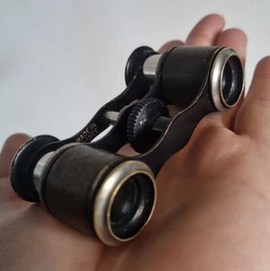 Antique French Small Ladies Brass & Leather 19th-century Opera Glasses - Picture 1 of 6