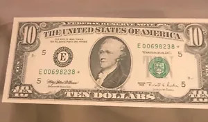 1995 STAR $10. Federal reserve note , Richmond district Uncirculated - Picture 1 of 2