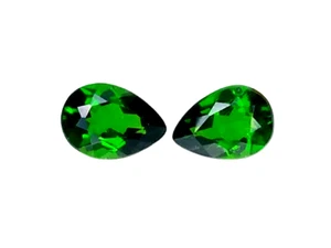 1,575 ct cromo verde naturale diopside taglio pera 2 pezzi pietre preziose sfuse "vedi video" - Foto 1 di 2