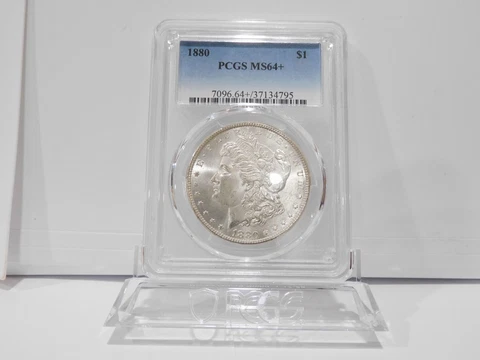 1880-P  Morgan Silver Dollar, PGGS MS-64+! Cover