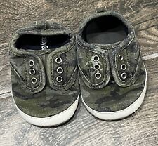 Baby Gap Army Print Tennis Crib Shoes Size 6-12 Months Pre Owned