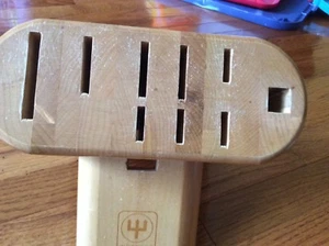 Coltello WUSTHOF TRIDENT 9 slot acero beige legno blocco portaoggetti organizer pesante - Foto 1 di 10