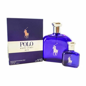 Polo Blue By Ralph Lauren 2pc Set Men 4.2oz Eau De Toilette Spray+.5oz Mini - Picture 1 of 2
