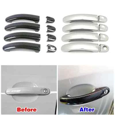 Cubiertas de manija de puerta de fibra de carbono cromadas para Volkswagen VW Golf 5 MK5 2003-09 Foto 1 de 4