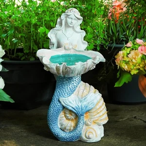 Outdoor Mermaid Decor Garden Statues with Solar Lights,Art Mermaid Figurine,M... - Picture 1 of 8