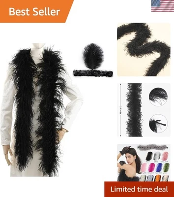 Boas de plumas de avestruz negro - Accesorio de fiesta y disfraz Foto 1 de 4