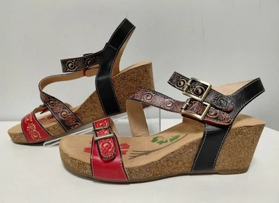 Spring Step Women's L'Artiste Tanja Ankle Strap Red Multi Size 8.5 Sandals - Image 1 of 4