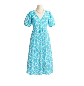 Peyton & Parker Maxikleid türkis Blumen Puffärmel Damen XS lang elegant - Bild 1 von 19