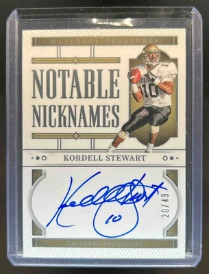 2024 National Treasures Collegiate Kordell Stewart Apodos Notables Automático #20/49 Foto 1 de 2