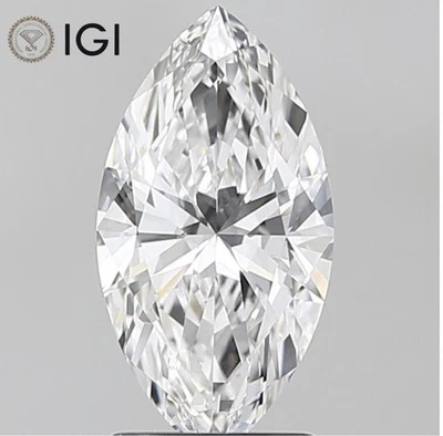 IGI Certified Lab Grown CVD Diamond 1.00 Ct Marquise Cut D Color SI1 Clarity - Image 1 of 4