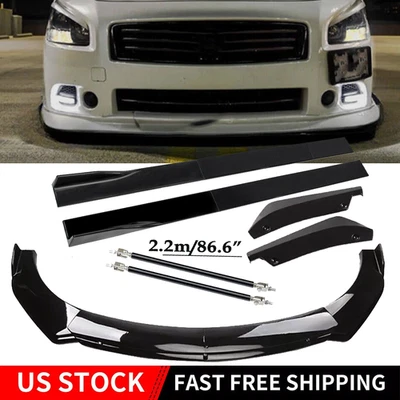 For 2009-2015 Nissan Maxima ST Front Bumper Lip Spoiler + Side Skirts + Rear Lip Foto 1 de 4