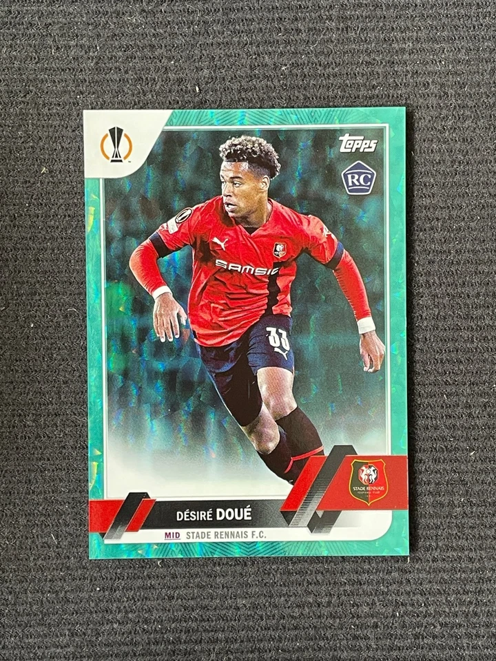 Desire Doue 2022-23 Topps UCC Flagship Aqua Icy /399 RC #48 - Image 1 of 2