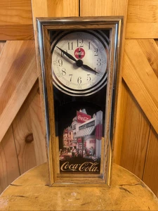 Coca Cola Coke Wall Clock Wooden Case Battery Operated Art Deco Works (5623) - Picture 1 of 10
