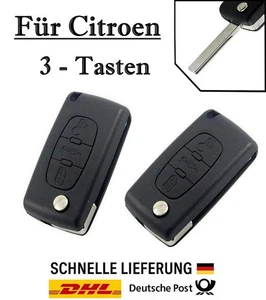 2x Ersatz Klappschlüssel Gehäuse für Citroen 3-Tasten Fernbedienung KS03 - VA2 - Picture 1 of 4