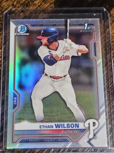 2021 Bowman Draft Ethan Wilson BDC-140 1st Chrome Refractor Phillies - Picture 1 of 1