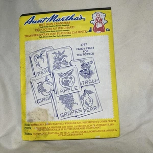 Vintage Tante Martha’s heiße Eisen Transfers ausgefallen Obst Geschirrtücher Muster 3787 - Bild 1 von 4