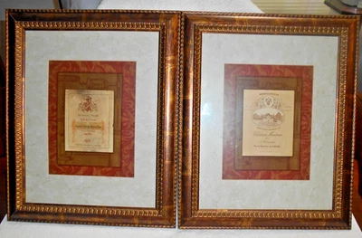 Par de imágenes enmarcadas de vino francés Foto 1 de 3