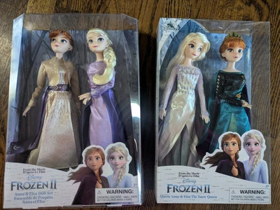2 Doll Set Disney Frozen 2 Anna and Elsa NIB Snow Queen +Ensemble de Poupees NEW - Image 1 of 4
