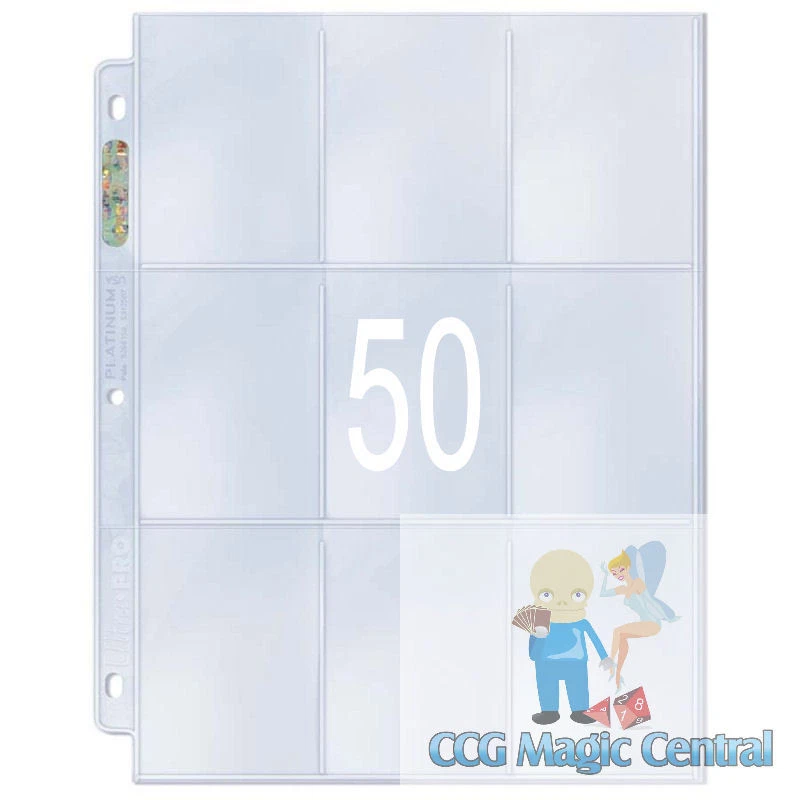 50 ULTRA PRO PLATINUM SERIE 9 PÁGINAS DE BOLSILLO PARA CARPETAS DE TARJETAS MTG POKEMON SPORTS  Foto 1 de 1