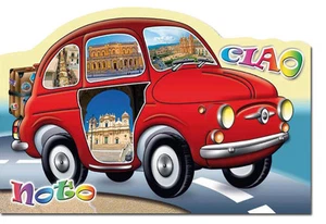 CARTOLINA SICILIA FUSTELLATA GLITTERATA NOTO CINQUECENTO CHIESA PALAZZO BAROCCO - Foto 1 di 1