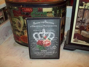  Paris wall decor crown red rose sign chalkboard look Shabby French vintage - Picture 1 of 3