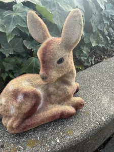 Vintage Flocked Deer Fawn Coin Money Bank Fuzzy Baby Animal - Picture 1 of 8