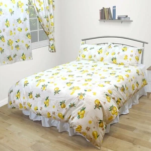 Juego de funda nórdica tamaño king limones amarillo crema juego de cama 100 % algodón - Imagen 1 de 1