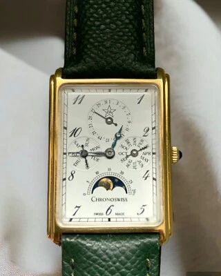 Reloj Chronoswiss Rectangular Triple Fecha Fase Lunar Acero Dorado Foto 1 de 4