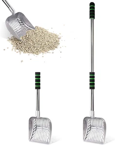 Cat Litter Scoop, Metal Adjustable Long Handle Litter Scooper, Detachable Stainl - Picture 1 of 12
