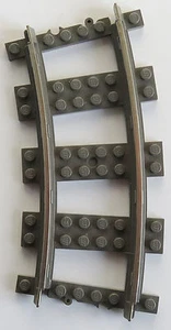 LEGO Zug / Train - 9V Schiene (Kurve) / Track (Curve), dunkelgrau # 2867c01 - Bild 1 von 1