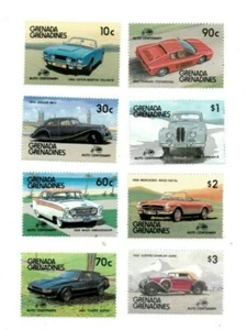 Grenadines 1986 - Automobile Cent. - Set of 8 stamps - Scott #802-9 - MNH - Picture 1 of 1