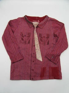 SIERRA JULIAN burgundy striped shirt kids sz 4Y - Picture 1 of 2