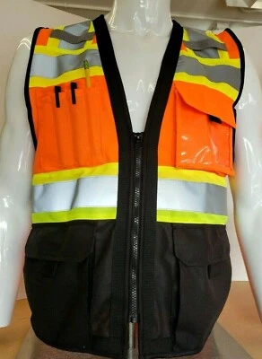 FX SAFETY PRODUCT Surveyor Two Tone Safety Vest ANSI/ ISEA 107-2015 Approved (Small to 5XL)