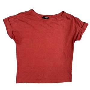 Mario Serrani Italy Textured Fabric TShirt Red Cotton Viscose Small - Picture 1 of 5