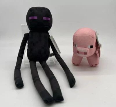 Minecraft Plush 15" Enderman & 6” Pig Licensed 2022 & 2019 Toy Factory Mojang - Image 1 of 4