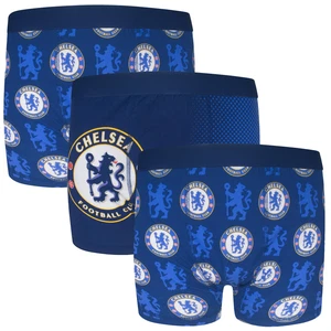 Chelsea FC Official Soccer Gift 3 Pack Boys Crest Boxer Shorts - Picture 1 of 13