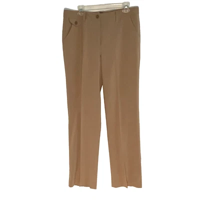 Vintage Larry Levine Stretch Beige Dress Pants Sz 12 Poly/Rayon/Spandex Pockets - Image 1 of 4