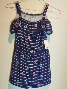 So Girls Blue Star Off Shoulder Romper Size 10/12 (L) - Picture 1 of 4