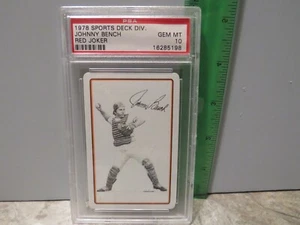 1978 JOHNNY BENCH CUBIC CORP SPORTS DECK RED JOKER GEM MINT PSA 10 - Picture 1 of 2