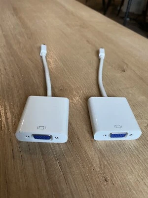 (2) Apple Mini DisplayPort to VGA Adapter White Works - Image 1 of 4