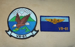 US NAVY USN FLSS 61 VR-61 ISLANDERS C-40 CLIPPER NAS WHIDBEY ISLAND PATCH SET - Picture 1 of 3