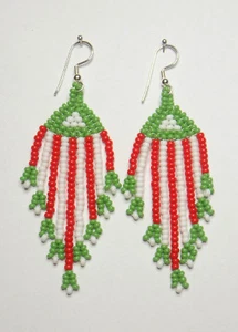 Pendientes hechos a mano Franzi verde-blanco-rojo, bandera, Italia, México, Hungría - Imagen 1 de 3