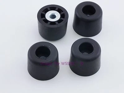 Rubber Feet .875" Tall - Steel Bushing Set of 4 Tall Round - Sold by W5SWL